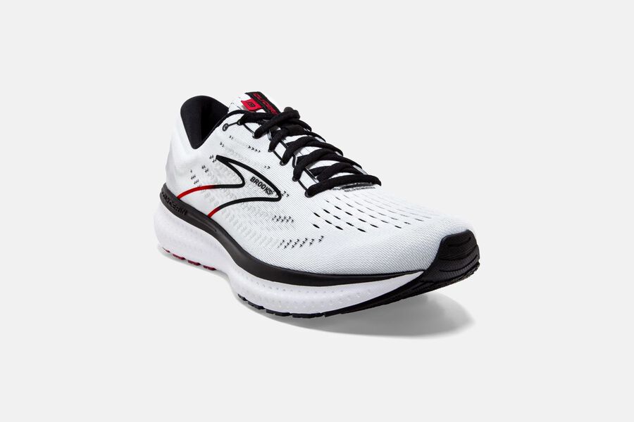 Brooks Glycerin 19 Road Loopschoenen Heren - Wit/Zwart/Rood - 873521HMA